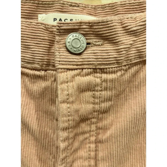 PacSun Solid Pink Corduroy Pants Wide Leg High Waisted Pockets Cotton Women’s 31 - Picture 3 of 10